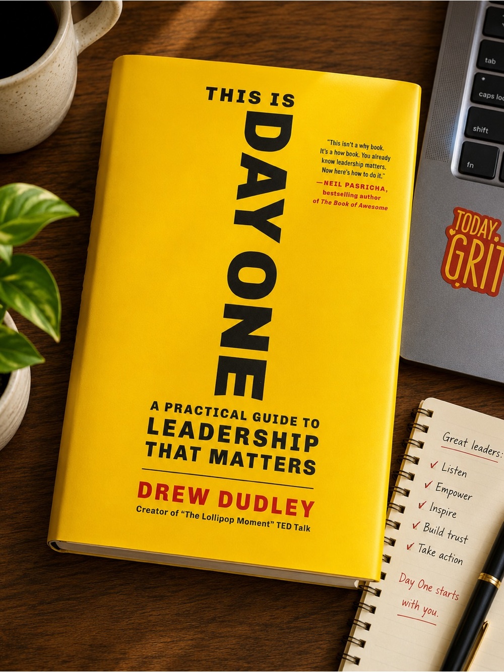 Day One Leadership Journal by — Yellow Hardcover